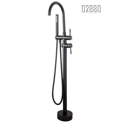 Bathroom embedded box floor bathtub faucet standing type concubine bathtub shower all Brass cold and hot water faucets