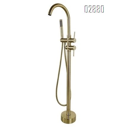 Bathroom embedded box floor bathtub faucet standing type concubine bathtub shower all Brass cold and hot water faucets