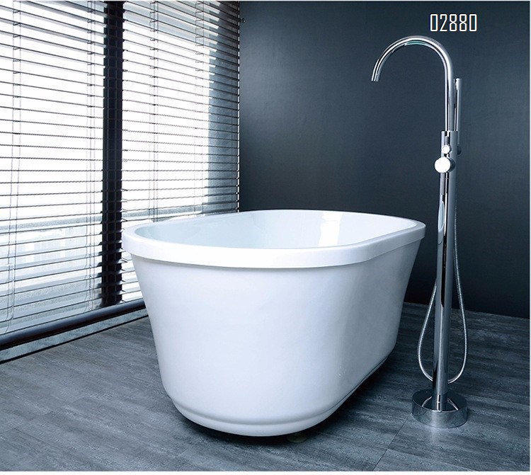 Bathroom embedded box floor bathtub faucet standing type concubine bathtub shower all Brass cold and hot water faucets