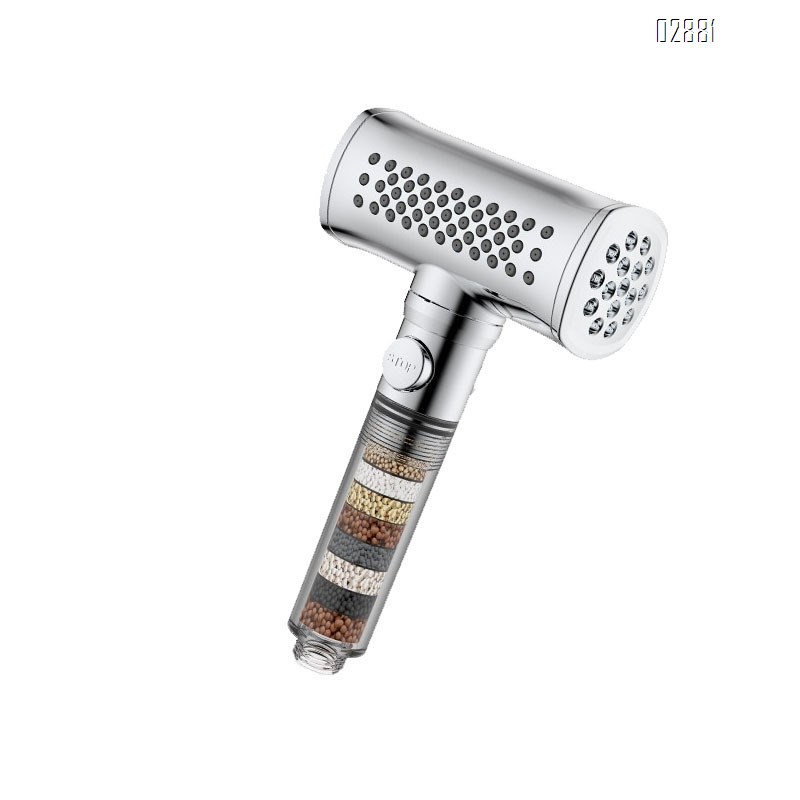 High Pressure 4 Spray Mode Handheld Shower Head with One Button to Stop Water Softener Filters for Hard Water  Remove Chlorine