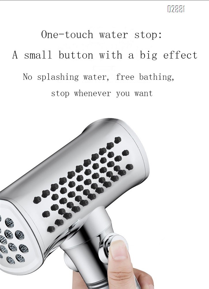 High Pressure 4 Spray Mode Handheld Shower Head with One Button to Stop Water Softener Filters for Hard Water  Remove Chlorine