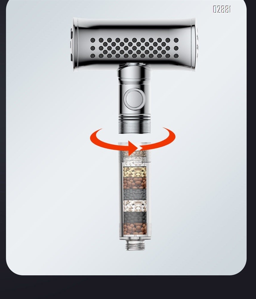 High Pressure 4 Spray Mode Handheld Shower Head with One Button to Stop Water Softener Filters for Hard Water  Remove Chlorine
