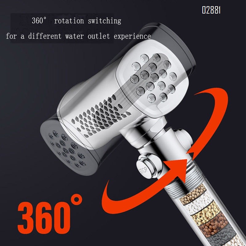 High Pressure 4 Spray Mode Handheld Shower Head with One Button to Stop Water Softener Filters for Hard Water  Remove Chlorine