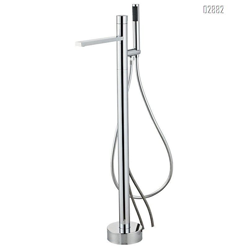 Brass  Home Stand Alone Bathtub Shower Head Hot and Cold Tap Floor-Mounted Sink Vertical Shower Set