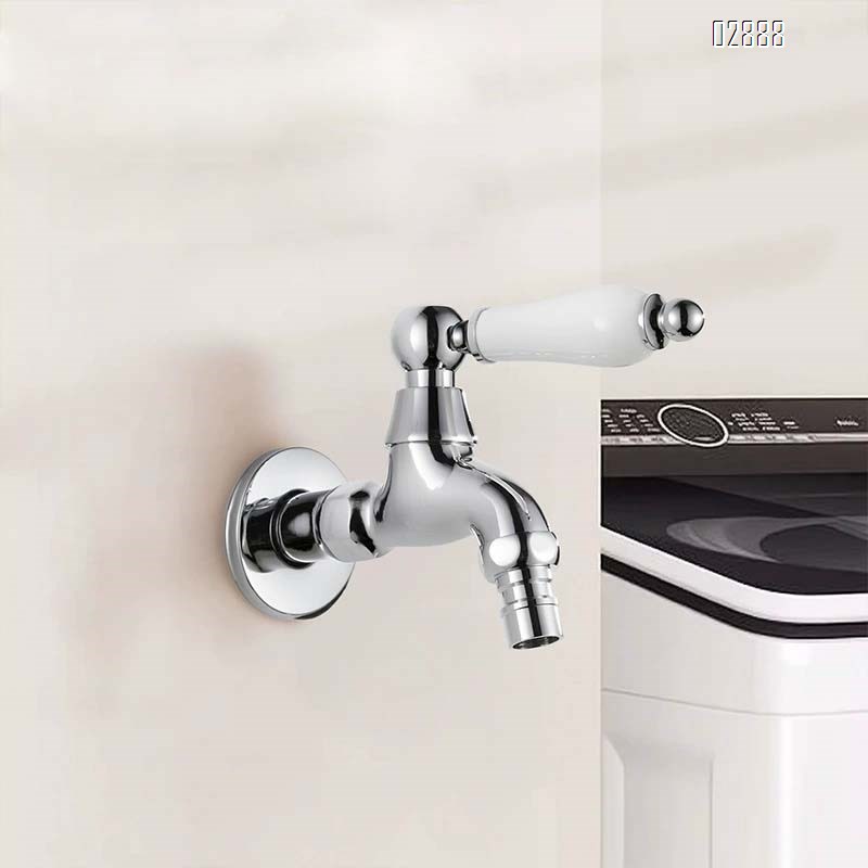 Chrome golden full Brass washing machine faucet single cold 4-way quick-open mop pool water outlet connector home faucet