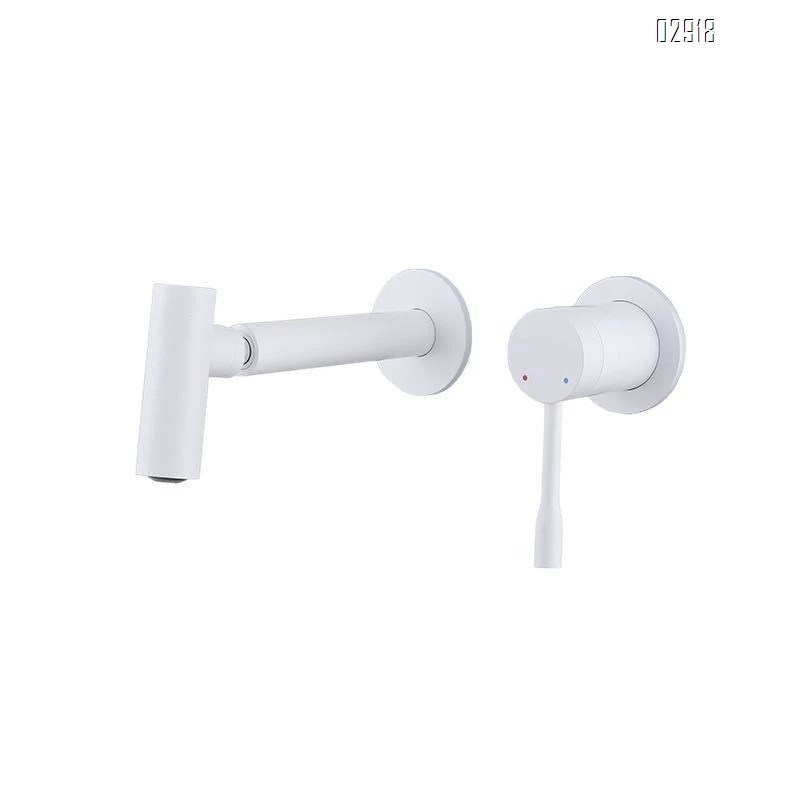Wall-mounted faucet for sink with 360° swivel built-in for wall-hung cold and hot water Brass spray for mouthwash in the bathroom