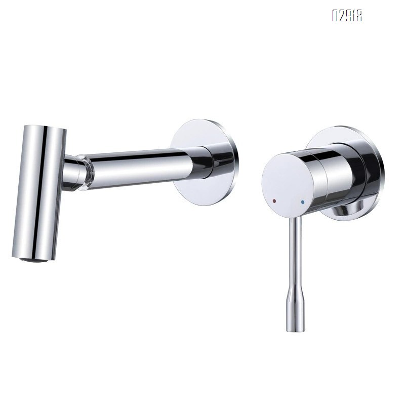 Wall-mounted faucet for sink with 360° swivel built-in for wall-hung cold and hot water Brass spray for mouthwash in the bathroom