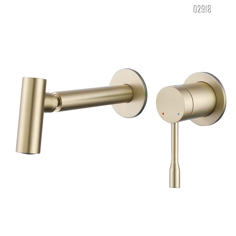 Wall-mounted faucet for sink with 360° swivel built-in for wall-hung cold and hot water Brass spray for mouthwash in the bathroom