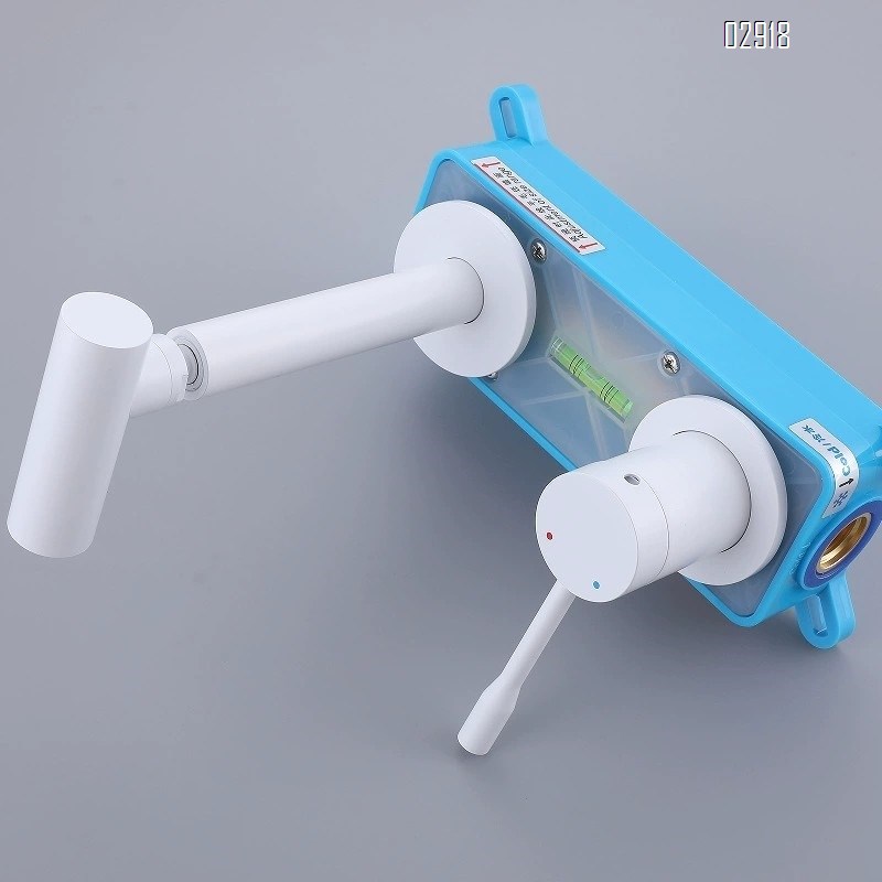 Wall-mounted faucet for sink with 360° swivel built-in for wall-hung cold and hot water Brass spray for mouthwash in the bathroom
