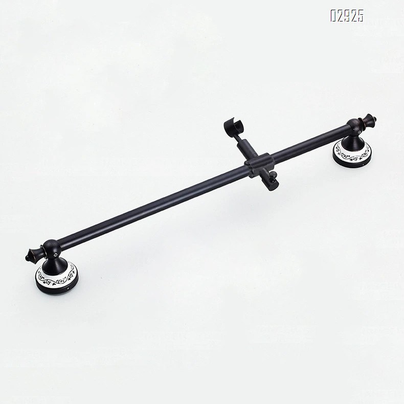 European style black antique Brass shower faucet set with adjustable blue and white porcelain hand spray bath tub faucet