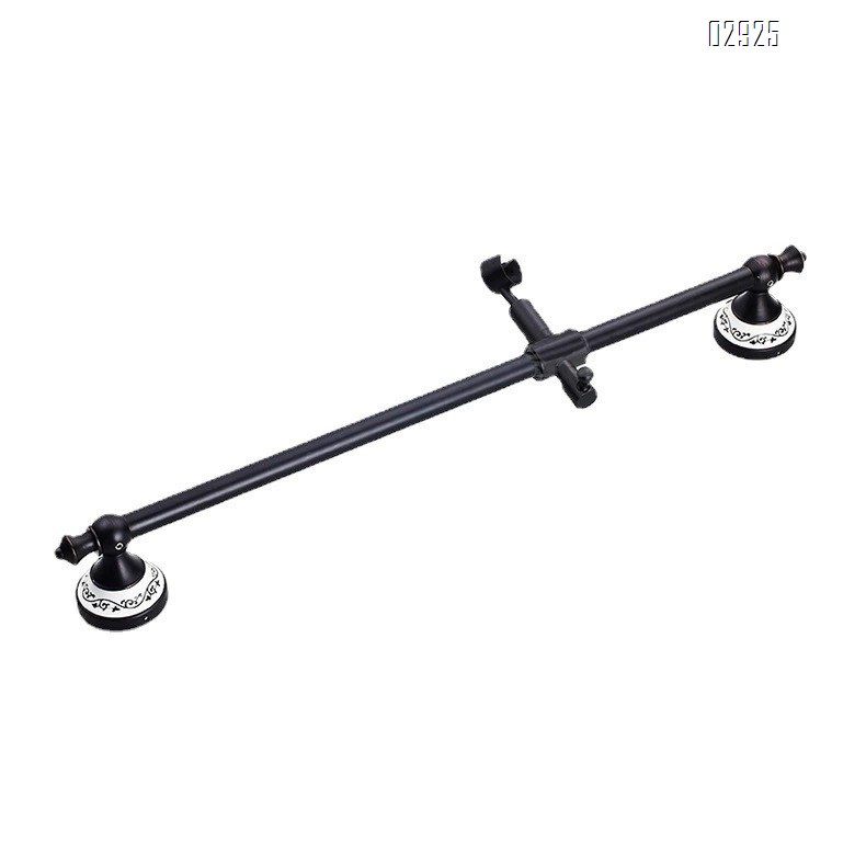 European style black antique Brass shower faucet set with adjustable blue and white porcelain hand spray bath tub faucet