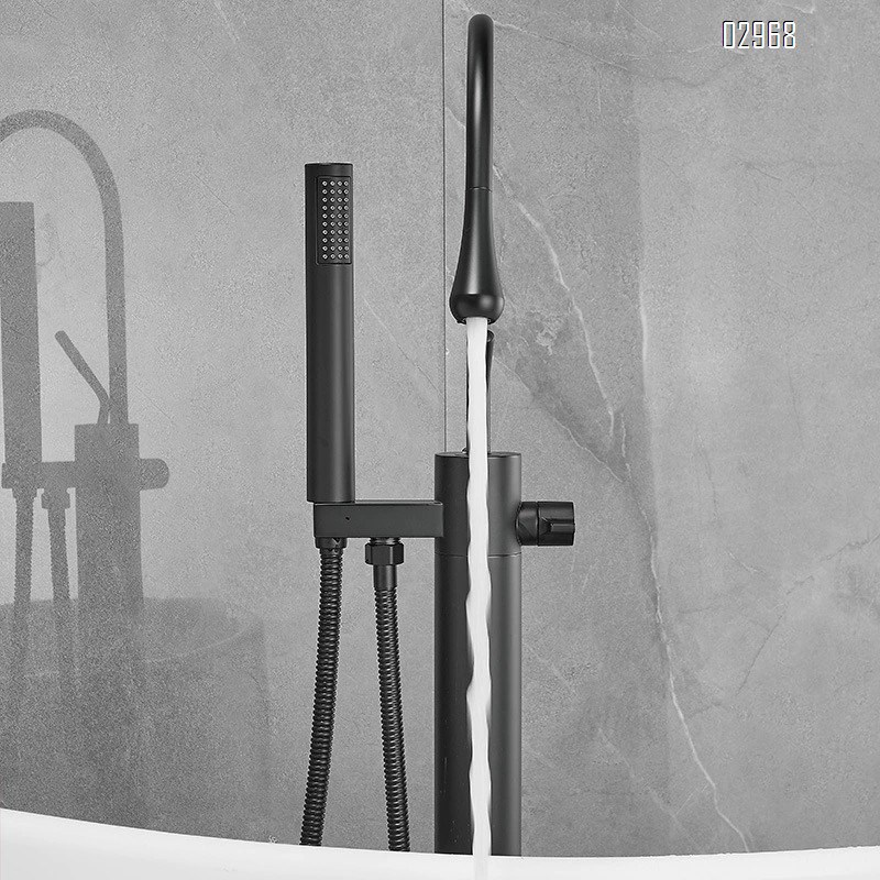 shower faucet floor-mounted exposed constant temperature electric cold and hot mixing valve three-way plus shower head