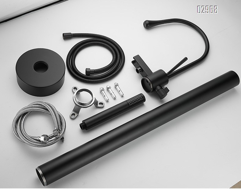 shower faucet floor-mounted exposed constant temperature electric cold and hot mixing valve three-way plus shower head