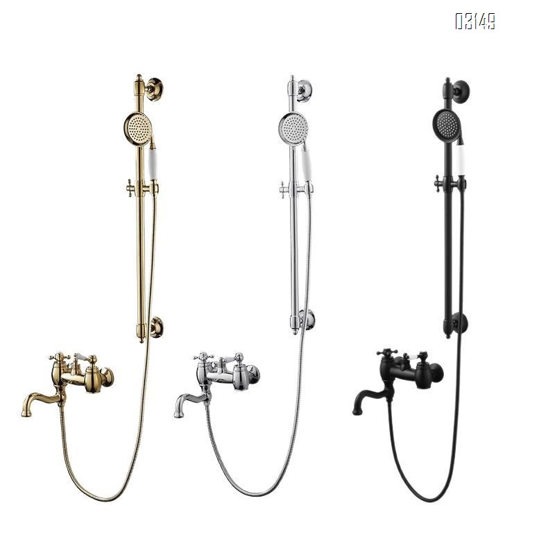 European minimalist shower Head faucet set separate bathroom simple all-Brass faucet minimalist bathroom shower set