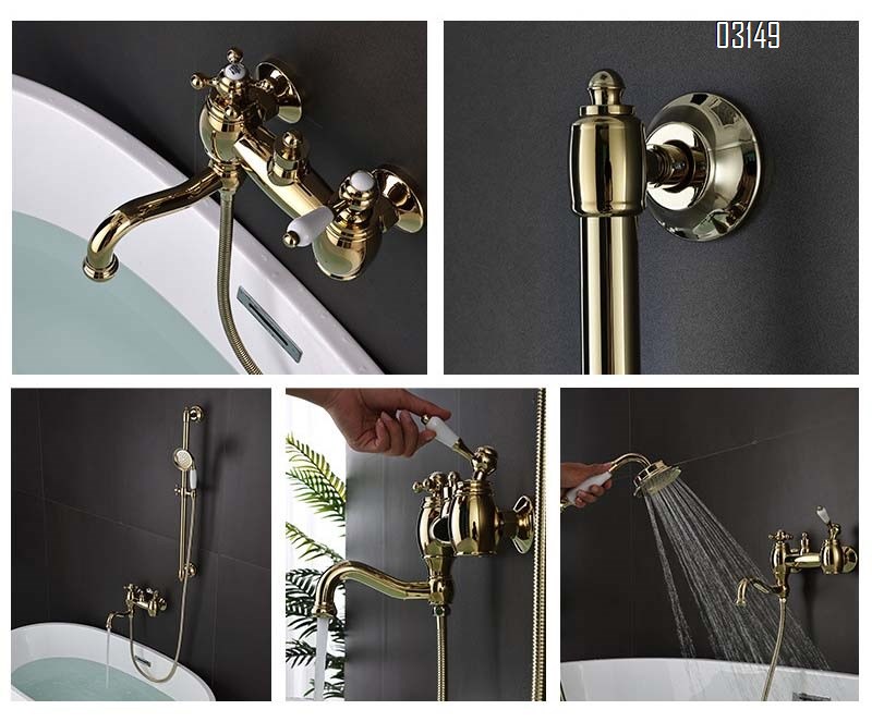 European minimalist shower Head faucet set separate bathroom simple all-Brass faucet minimalist bathroom shower set