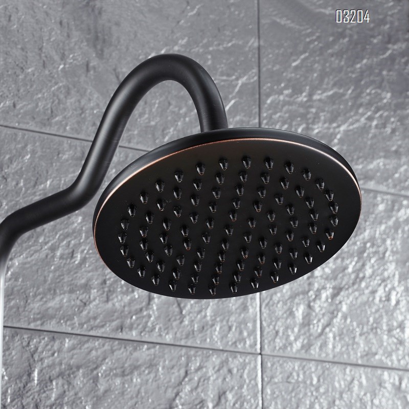 Black Ancient Flower Shower Full Brass Cold and Hot Mixing Valve Shower Shower Set Temperature-Constant Lifting Rotating Shower Set