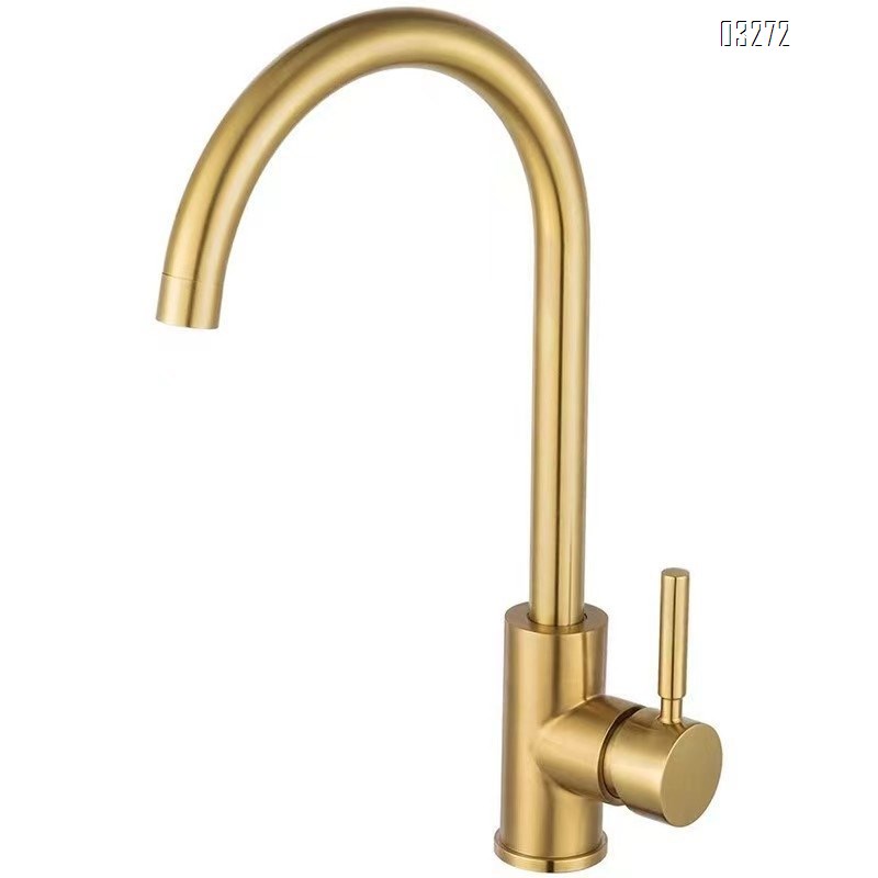 Single Handle High Arc Kitchen Faucet Stainless Steel Brushed Nickel,Single Hole Kitchen Sink Faucet,Modern  Bar Sink Faucet