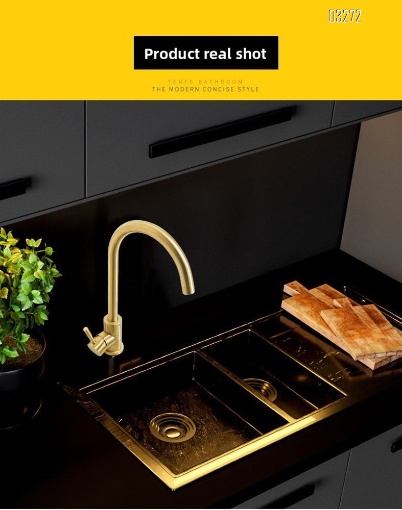 Single Handle High Arc Kitchen Faucet Stainless Steel Brushed Nickel,Single Hole Kitchen Sink Faucet,Modern  Bar Sink Faucet