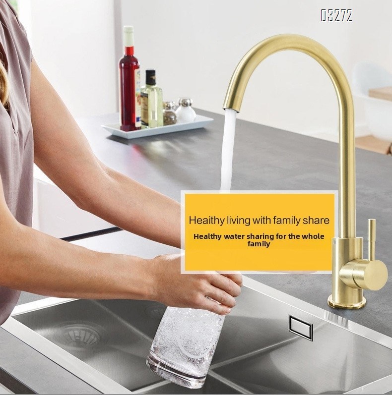 Single Handle High Arc Kitchen Faucet Stainless Steel Brushed Nickel,Single Hole Kitchen Sink Faucet,Modern  Bar Sink Faucet