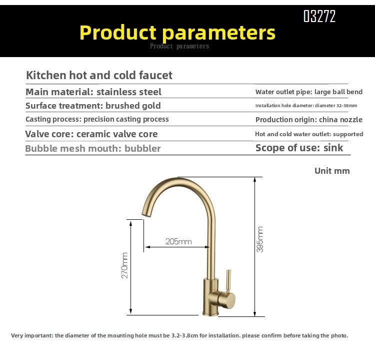 Single Handle High Arc Kitchen Faucet Stainless Steel Brushed Nickel,Single Hole Kitchen Sink Faucet,Modern  Bar Sink Faucet