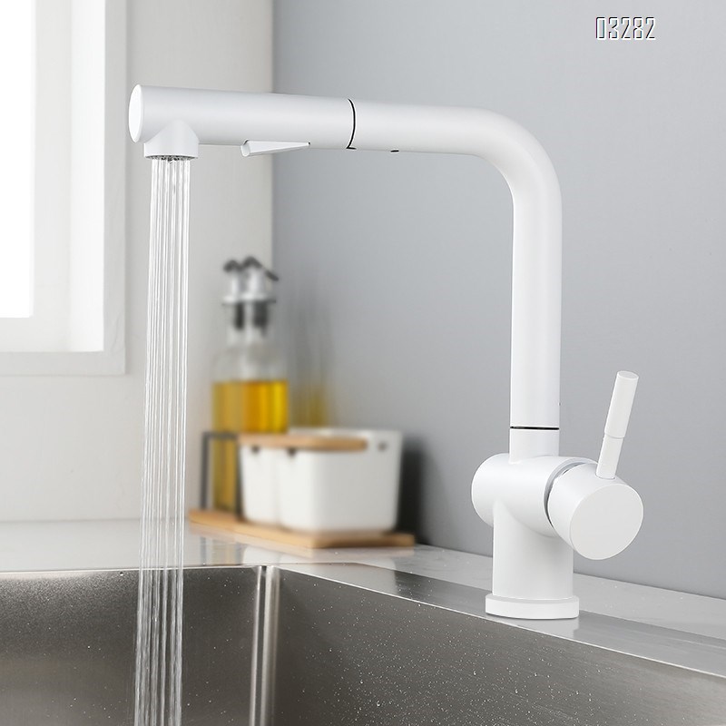 Kitchen Faucet with Pull-Out Sprayer, Modern Single Hole Kitchen Sink Faucet Dual Spray Mode Single Handle, Stainless