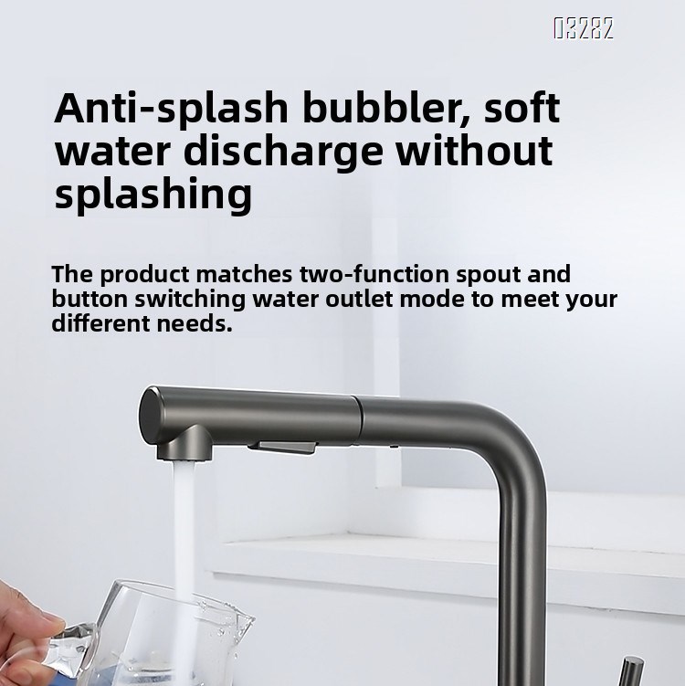 Kitchen Faucet with Pull-Out Sprayer, Modern Single Hole Kitchen Sink Faucet Dual Spray Mode Single Handle, Stainless