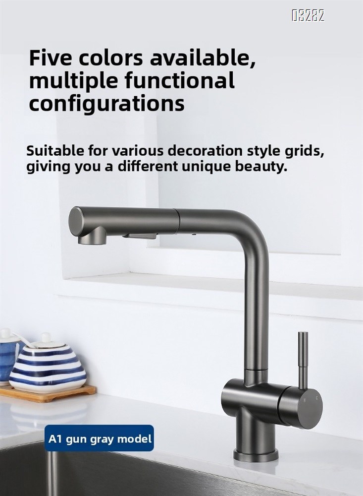 Kitchen Faucet with Pull-Out Sprayer, Modern Single Hole Kitchen Sink Faucet Dual Spray Mode Single Handle, Stainless