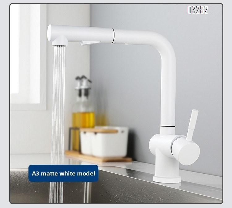 Kitchen Faucet with Pull-Out Sprayer, Modern Single Hole Kitchen Sink Faucet Dual Spray Mode Single Handle, Stainless