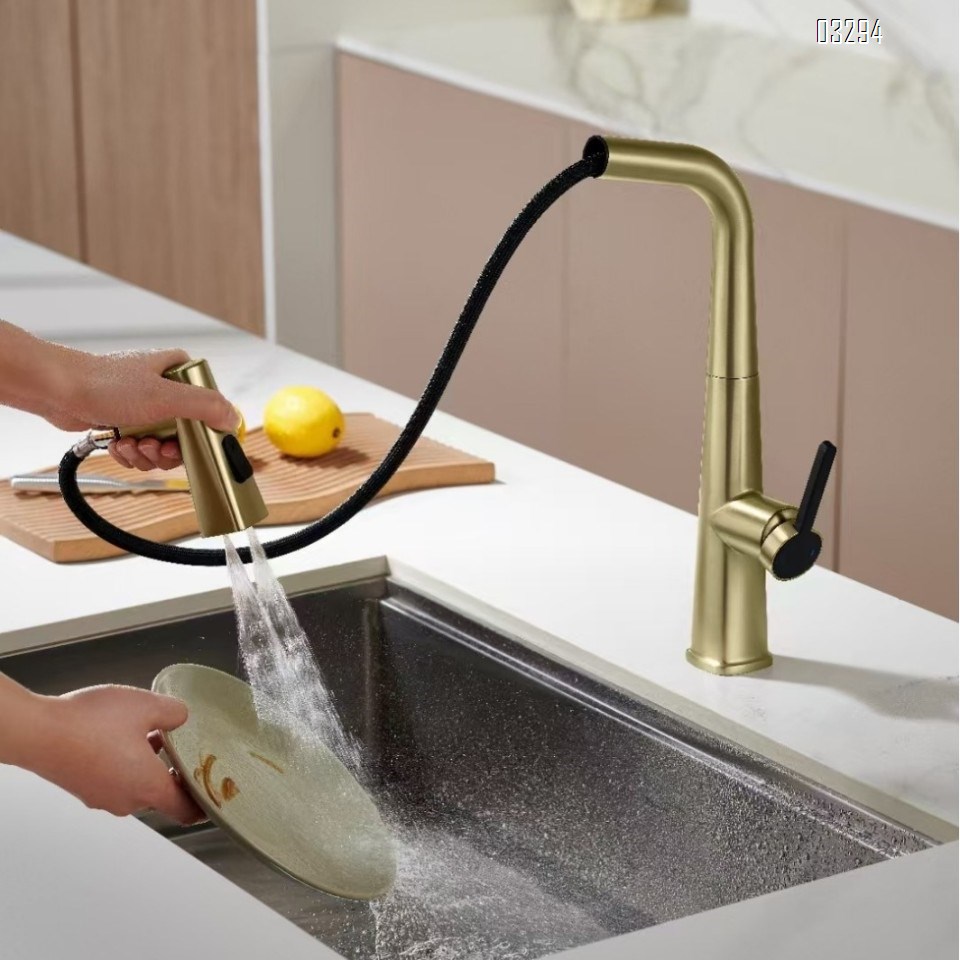 Gun gray kitchen pull-out faucet sink vegetable basin faucet cold and hot kitchen telescopic swivel Tap