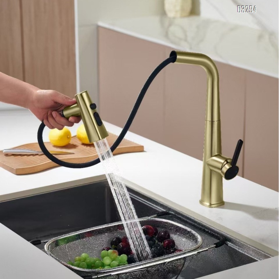 Gun gray kitchen pull-out faucet sink vegetable basin faucet cold and hot kitchen telescopic swivel Tap