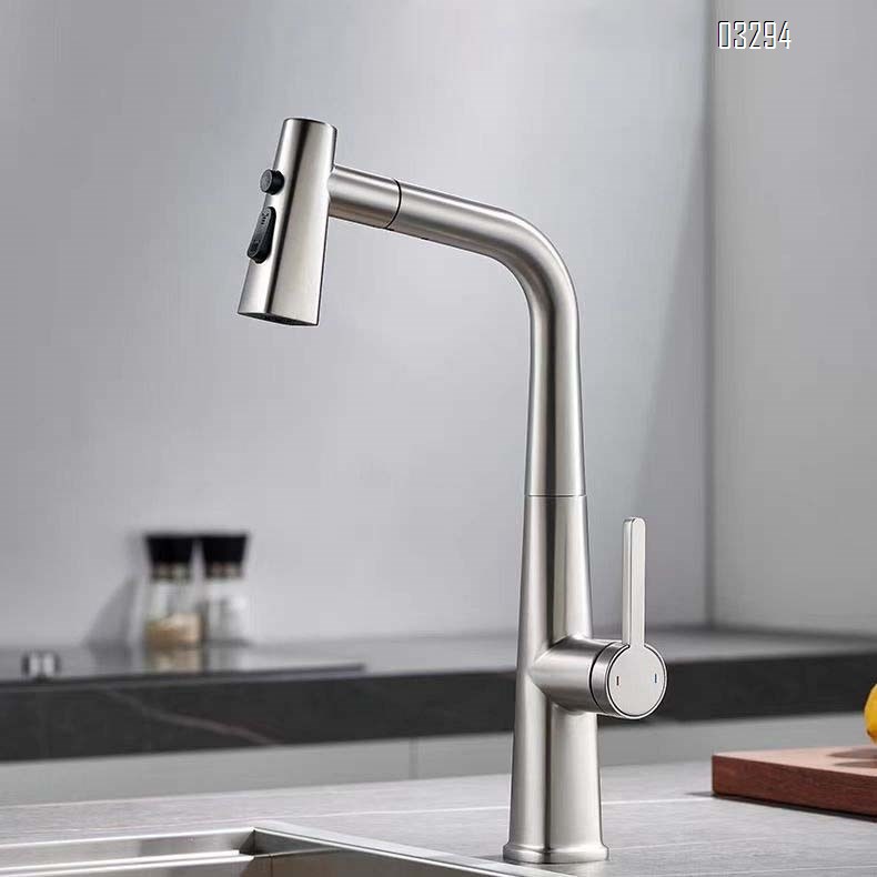 Gun gray kitchen pull-out faucet sink vegetable basin faucet cold and hot kitchen telescopic swivel Tap