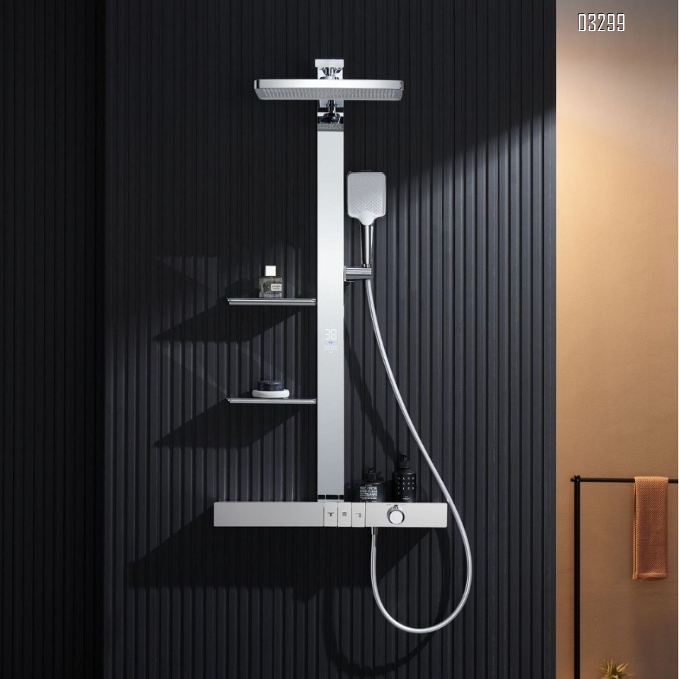 Piano temperature control shower set with home decoration pressure increasing shower head with temperature control digital displayTap