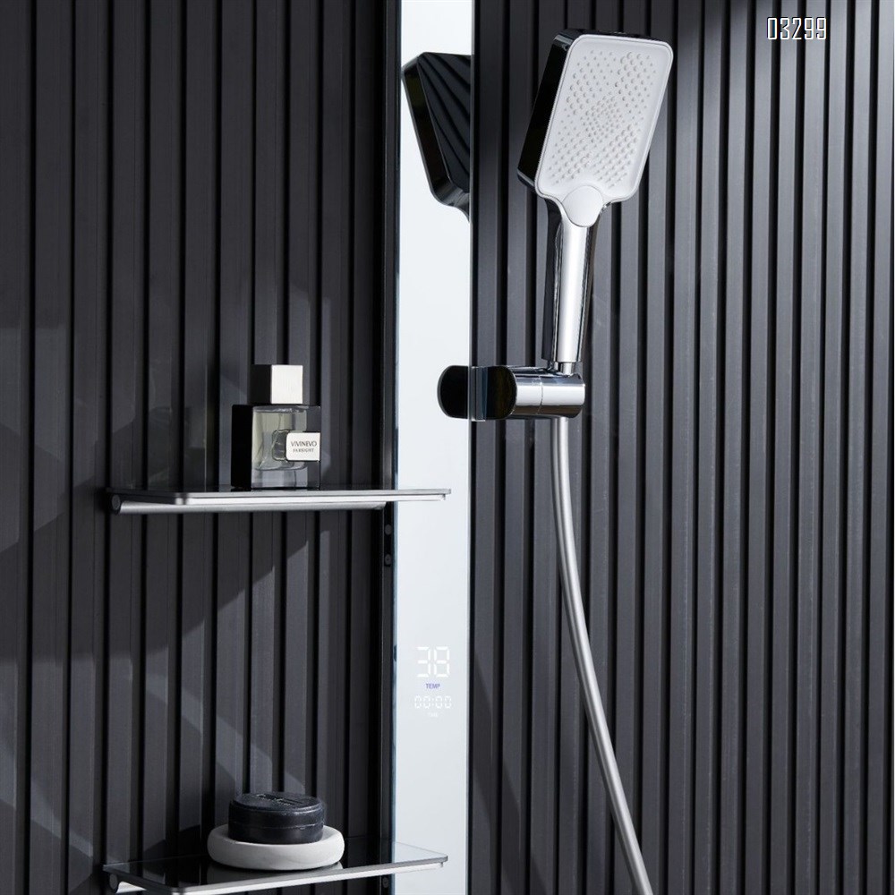 Piano temperature control shower set with home decoration pressure increasing shower head with temperature control digital displayTap