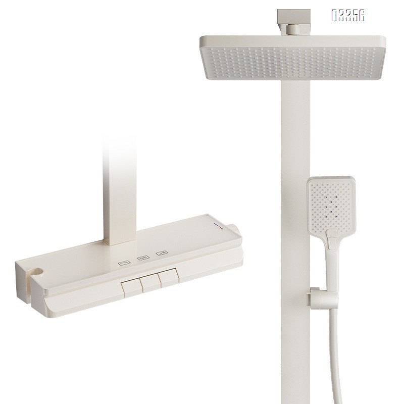 White full Brass shower head set Piano key rain shower for home bathroom toilet Tap