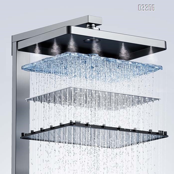 White full Brass shower head set Piano key rain shower for home bathroom toilet Tap