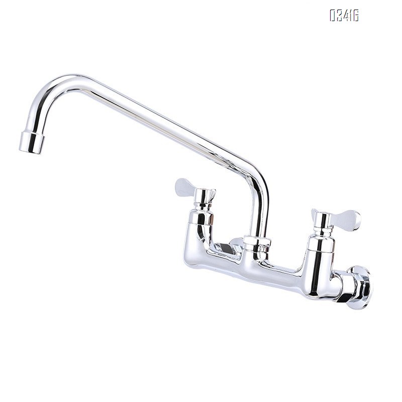 Kitchen Faucet Wall Mount Commercial Sink Faucet Kitchen Utility Laundry2 Dual Handle Restaurant Chrome Mixer Tap