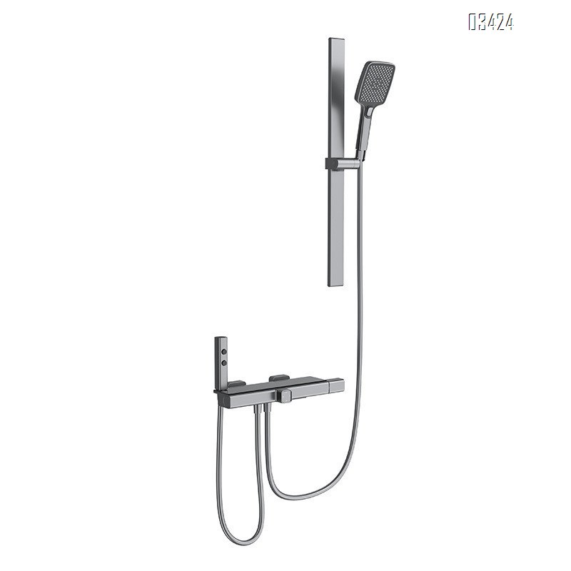 Full Brass gun gray split-style simple shower head set for home and hotel use off-white shower head set without top spray
