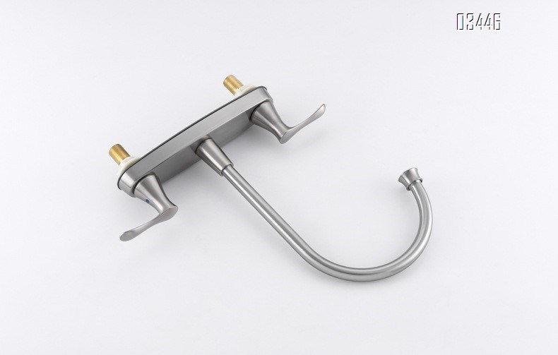 Kitchen Faucets, High Arc 360°Rotating Spout Kitchen Sink Faucet 2 Handle ,3 Hole Kitchen Faucet with Side Sprayer, Brushed