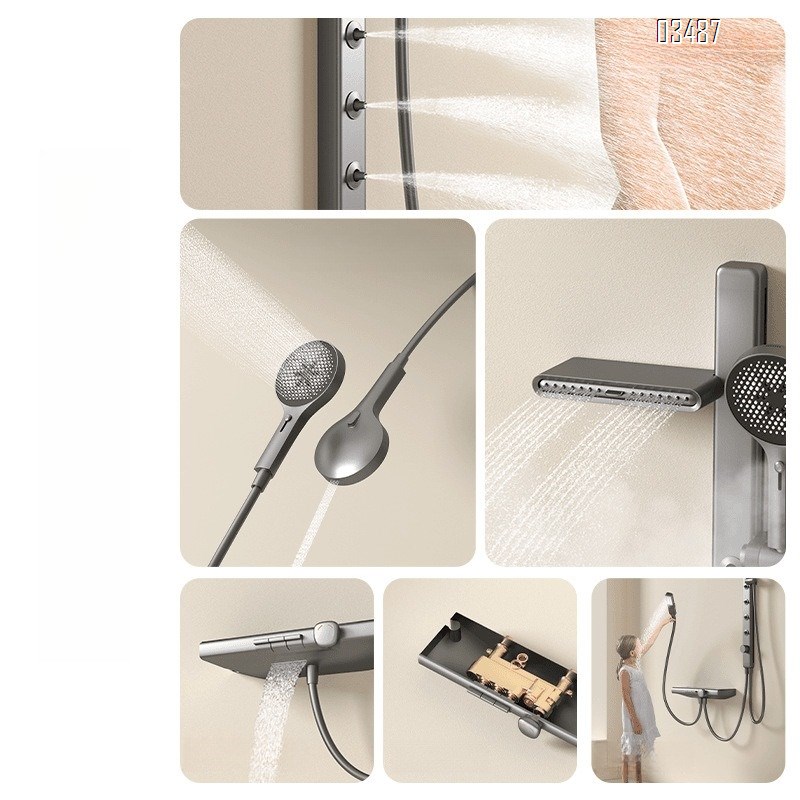 Brass cordless lifting rod waist spray massage shower simple shower head set multi-functional cold and hot separate Tap