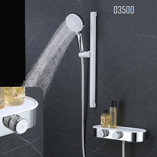 ABS Double simple handheld shower head set for home bathroom round cold and hot pressure shower head set