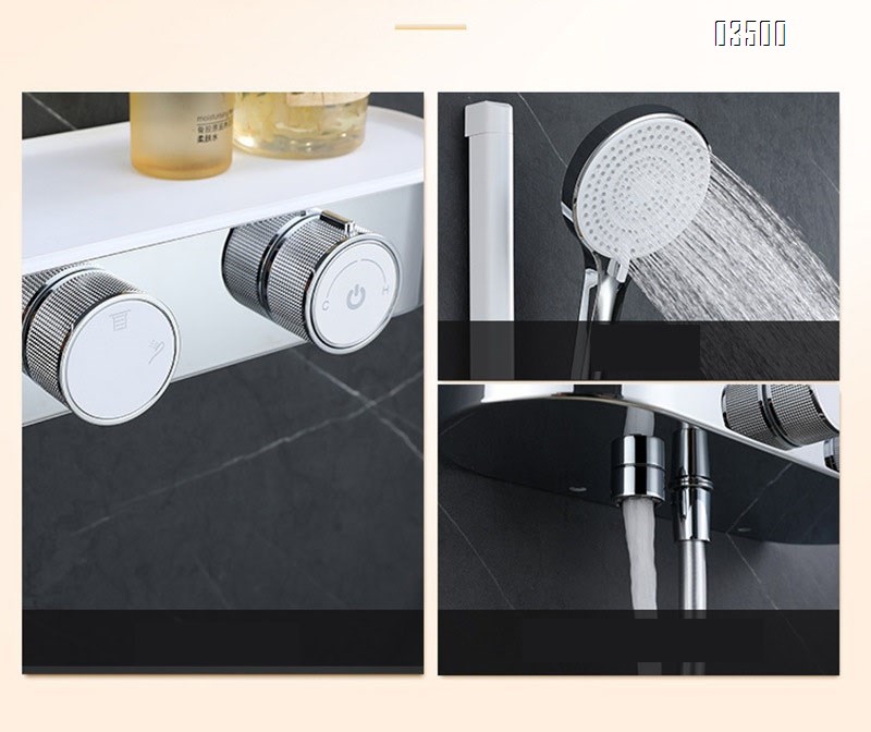 ABS Double simple handheld shower head set for home bathroom round cold and hot pressure shower head set