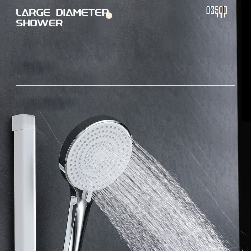 ABS Double simple handheld shower head set for home bathroom round cold and hot pressure shower head set