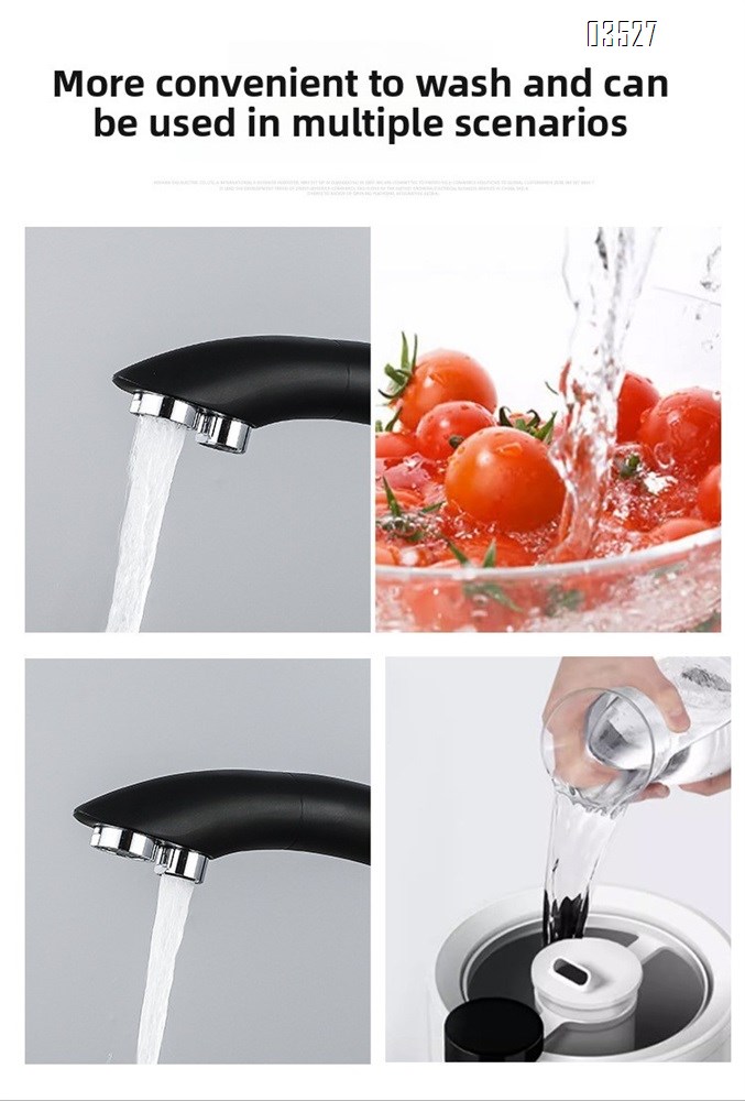 Dual Function Matte Black  Kitchen Faucet with Water Purifier Modern Single Hole Kitchen Sink Faucet, Dual Handle, Brass