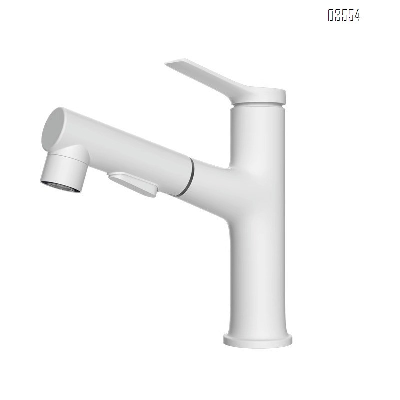 Dual Spray Pattern Pull Out Kitchen Faucet with Switch Button  Small Single Handle Kitchen Sink Faucet Deck Mounted Cheap Price