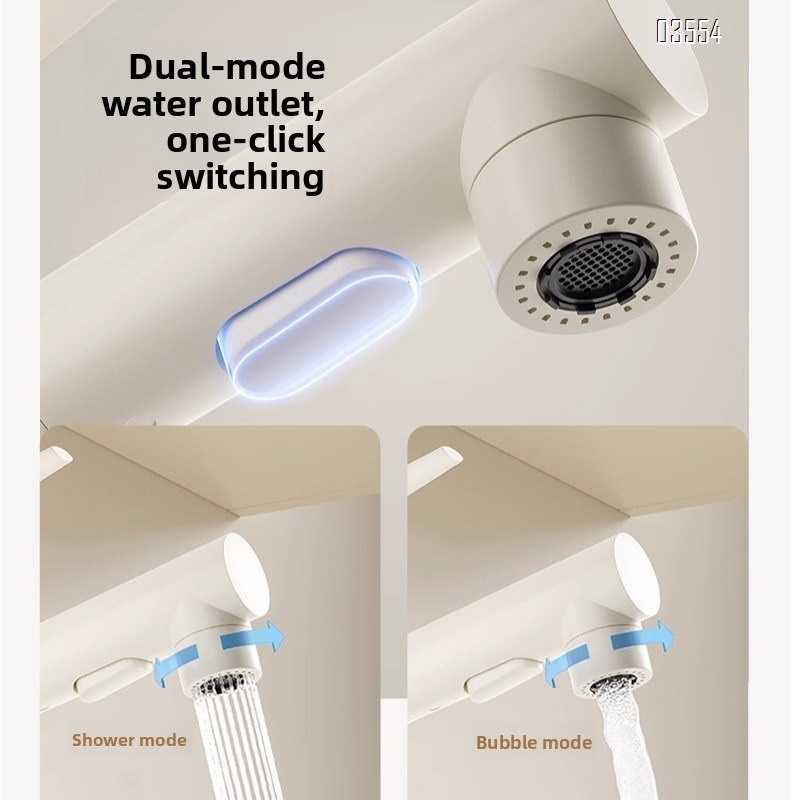 Dual Spray Pattern Pull Out Kitchen Faucet with Switch Button  Small Single Handle Kitchen Sink Faucet Deck Mounted Cheap Price