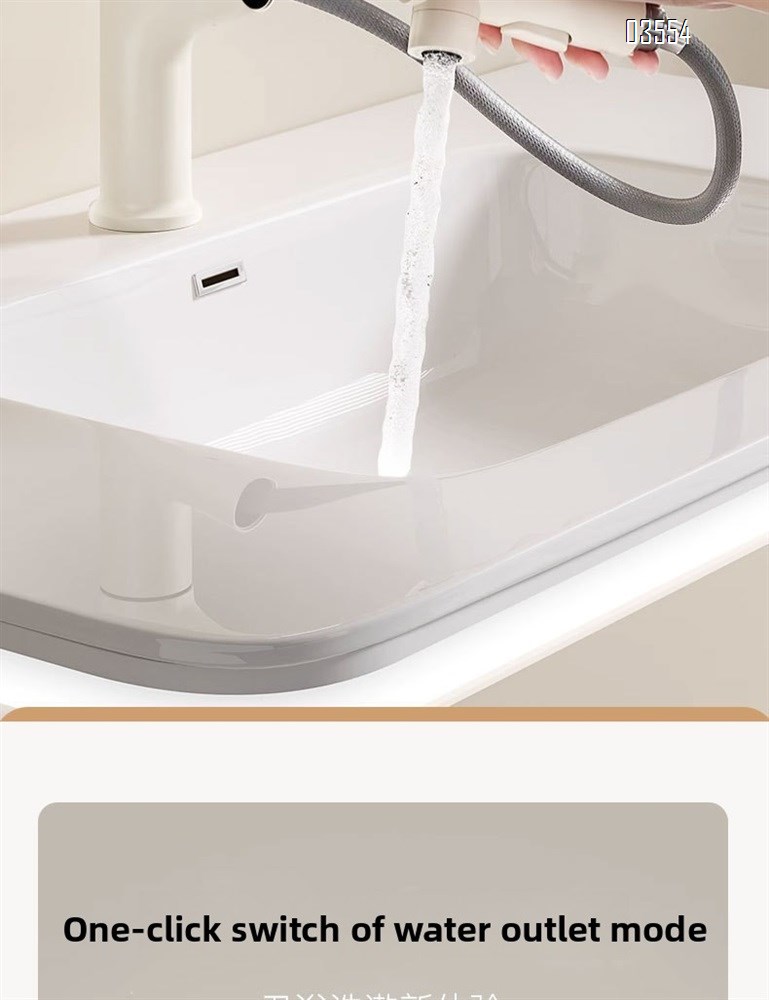 Dual Spray Pattern Pull Out Kitchen Faucet with Switch Button  Small Single Handle Kitchen Sink Faucet Deck Mounted Cheap Price