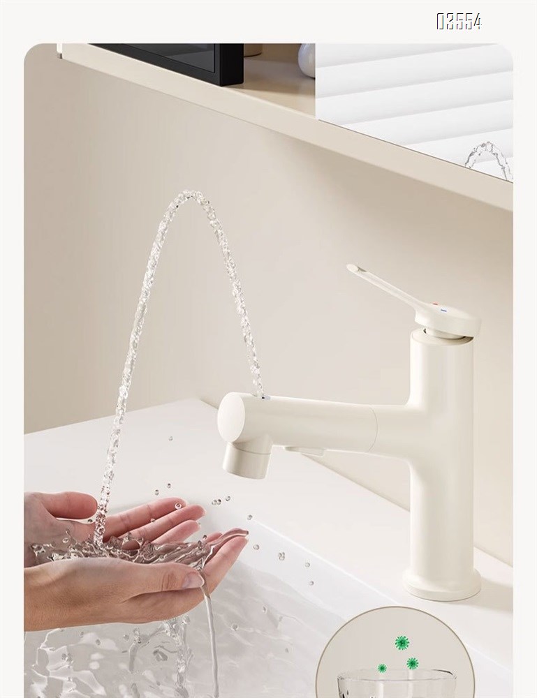 Dual Spray Pattern Pull Out Kitchen Faucet with Switch Button  Small Single Handle Kitchen Sink Faucet Deck Mounted Cheap Price