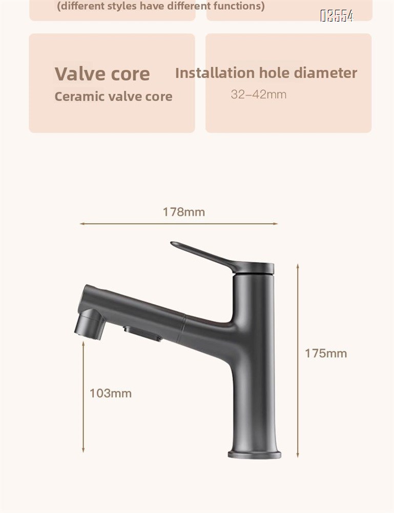Dual Spray Pattern Pull Out Kitchen Faucet with Switch Button  Small Single Handle Kitchen Sink Faucet Deck Mounted Cheap Price