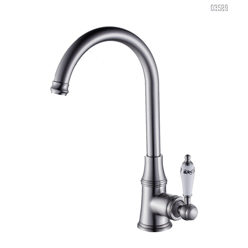 Modern Brass  Single-Hole Kitchen Sink Faucet  360° Rotatable  Single Handle Basin Faucet for Kitchen RV Bathroom