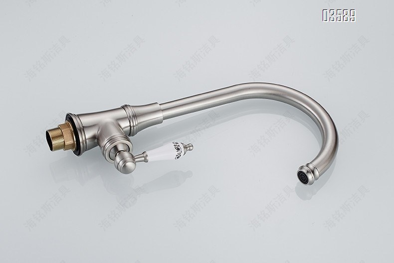 Modern Brass  Single-Hole Kitchen Sink Faucet  360° Rotatable  Single Handle Basin Faucet for Kitchen RV Bathroom